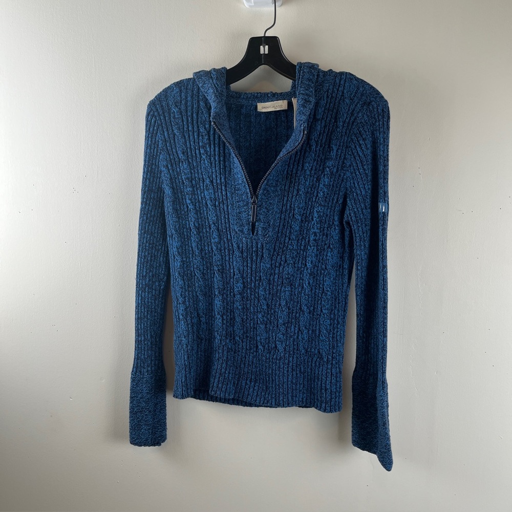 DKNY Jeans Blue Cable Knit Sweather